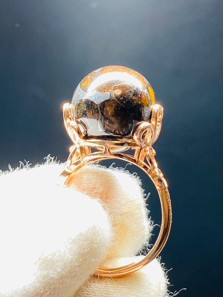 Amazon | 【鑑別書選択可能】 パラサイト隕石指輪 玉径15.4㍉ 指輪