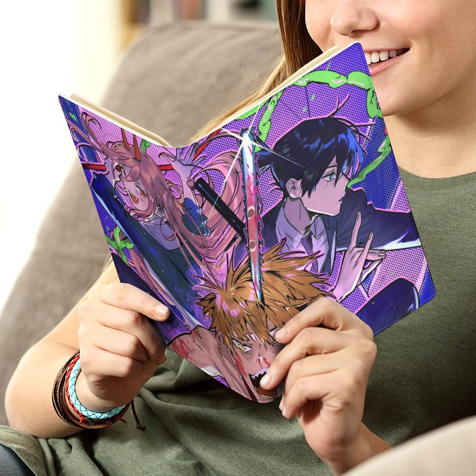 Amazon | ブックカバー PUレザー 手帳カバー チェンソーマン クカバー