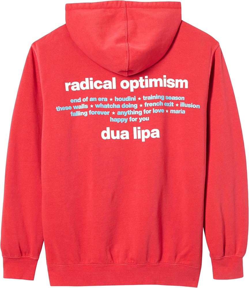 Dua Lipa, Tracklist Hoodie, Red at Amazon Men's Clothing store
