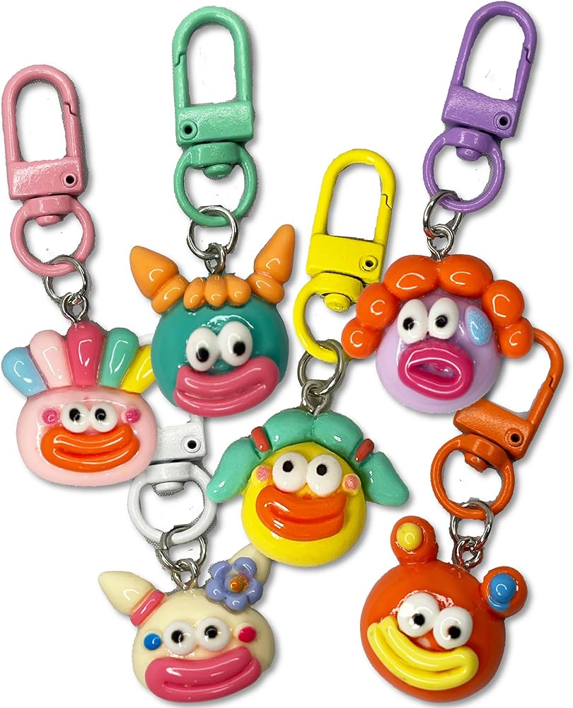 Amazon.co.jp: SHOP SHIMATARO Funny Face Key Holder, 6 Piece Set