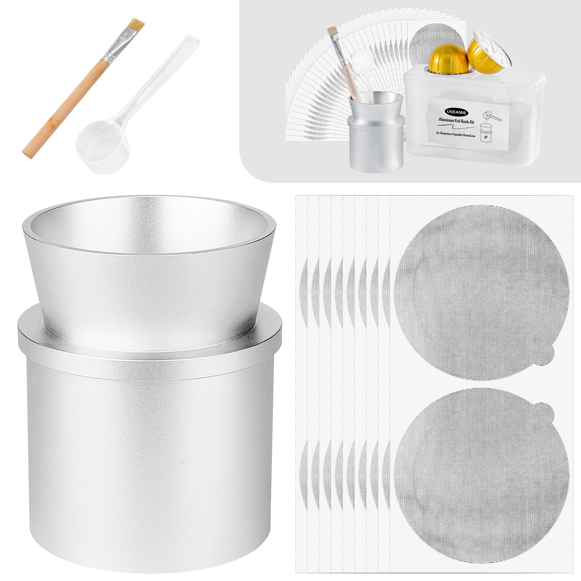 Amazon.co.jp: 再利用可能なVertuo メタルカプセル詰め替えキット 100