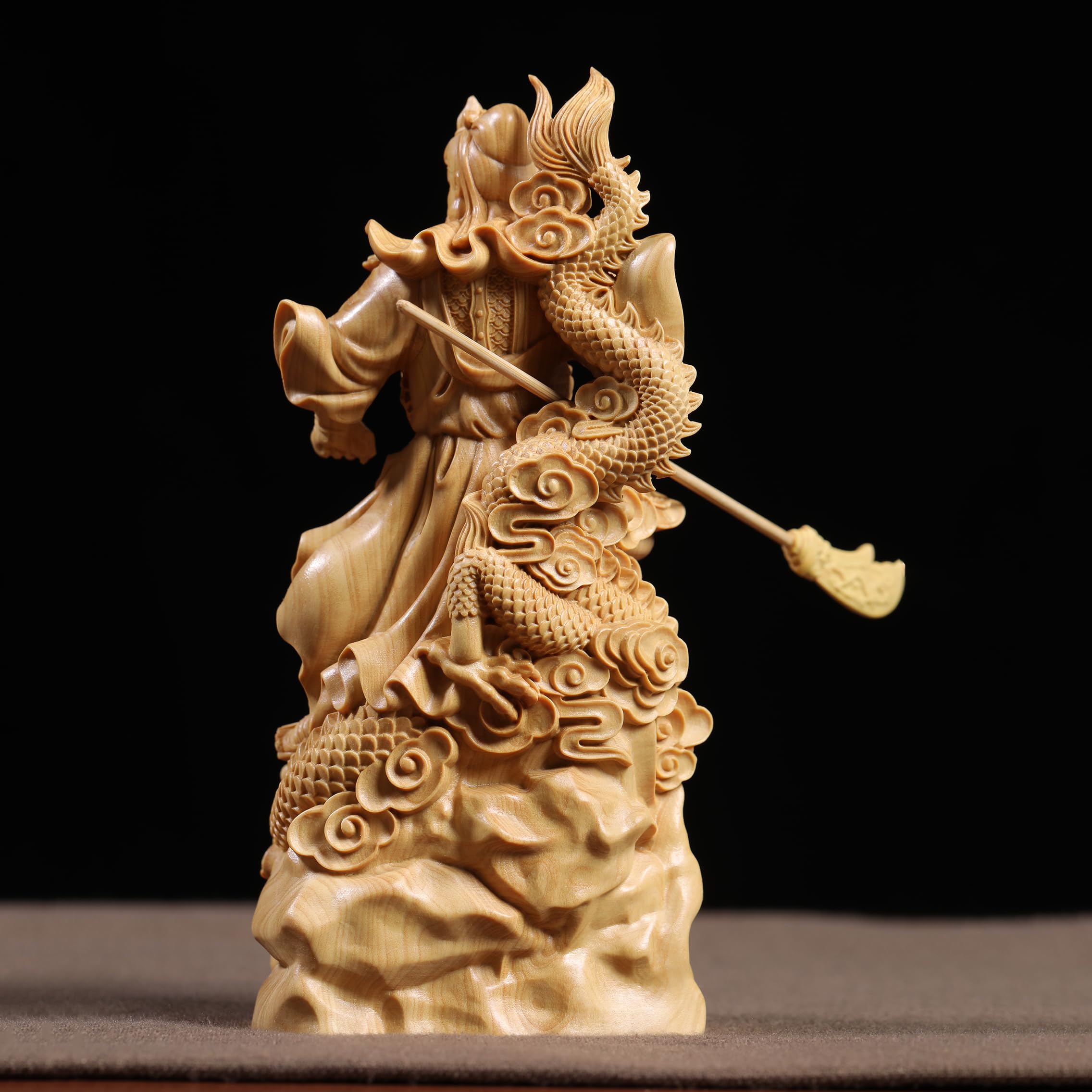 Amazon.co.jp: 高級天然ツゲ木彫り 置物 関羽置物 三国志 関羽像 関帝