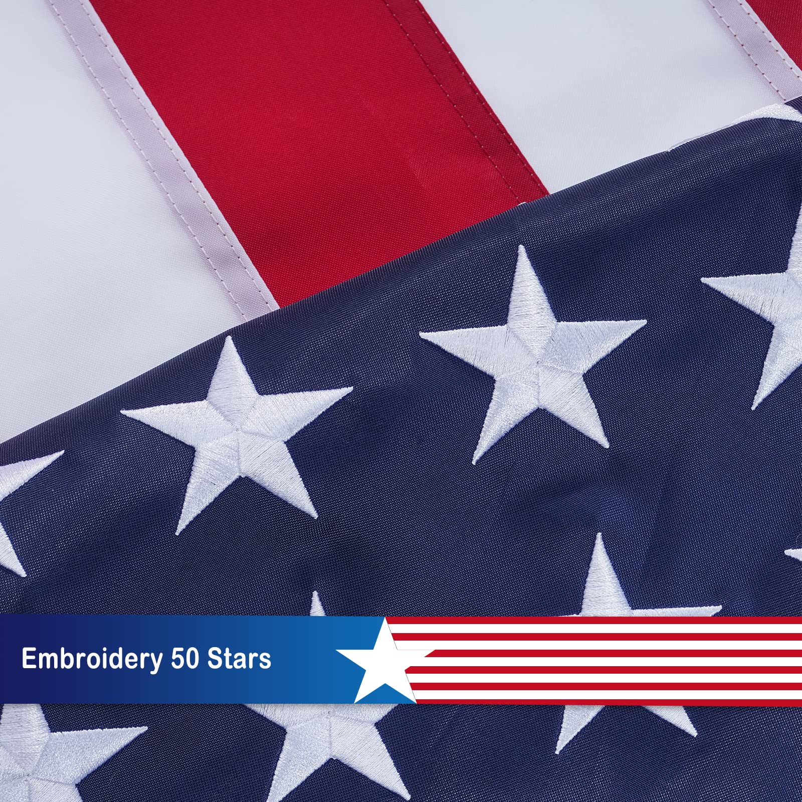 SYII American Flag with Gold Fringed 3x5 Feet Made in USA, Luxury