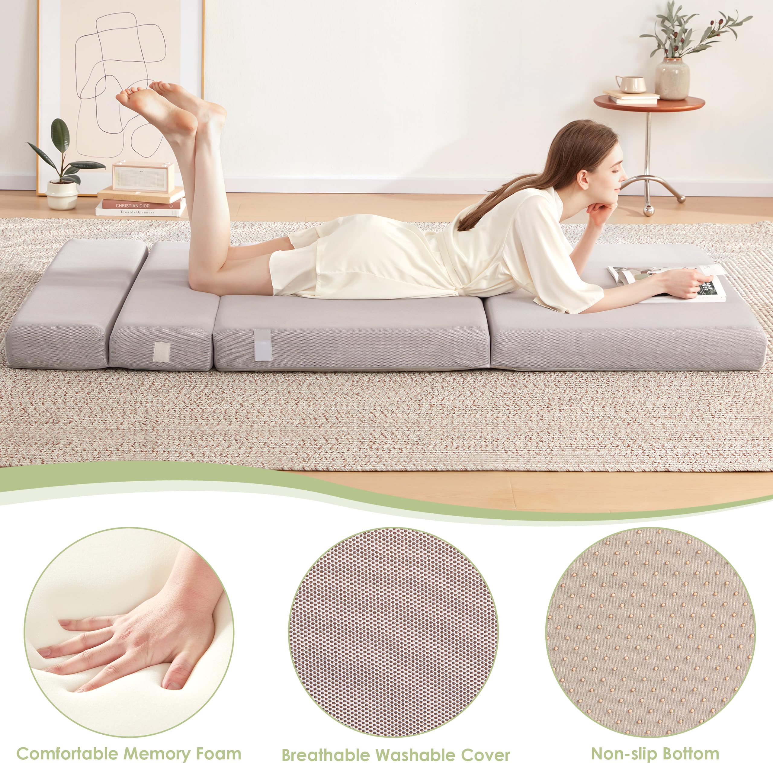 Amazon｜Lazyzizi 折りたたみソファベッド 折り畳み式布団 カウチ