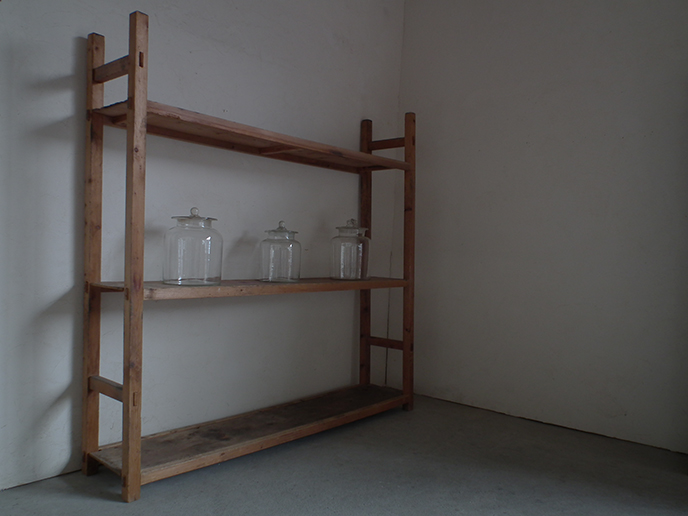 アンティーク 大型 木製3段ラック 陳列棚 | MANSIKKA