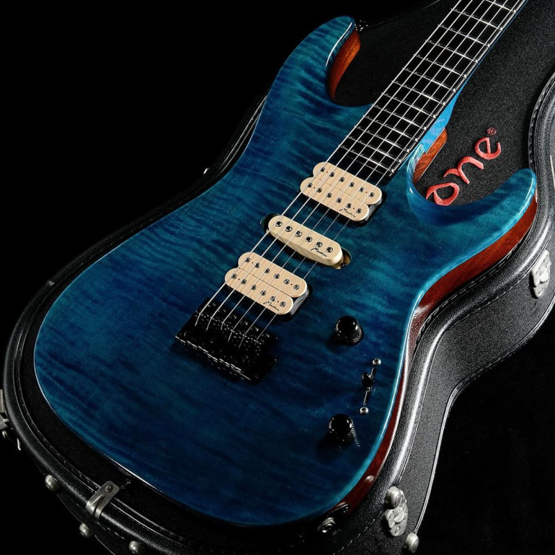 中古】Marchione / Carve Top 1pc Flame Maple HSH Bolt-On Neck Trans