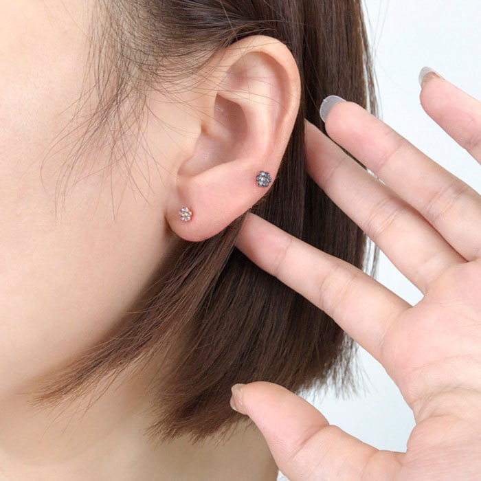 セットピアス 5個 フラワー ストーン【4color】 | ピアス,セットピアス