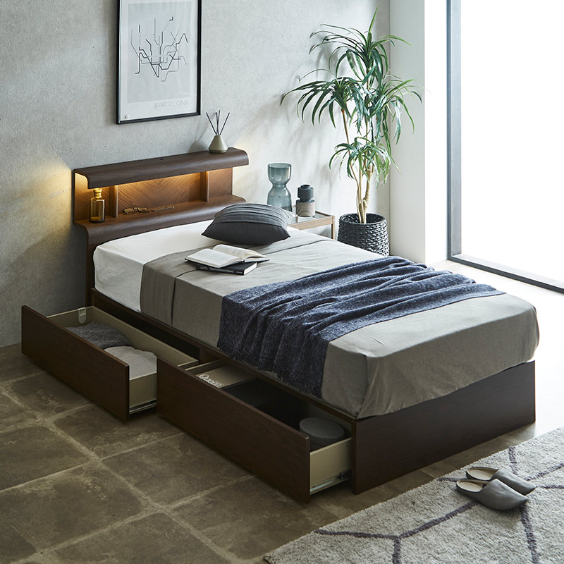 ベッドフレーム ルミナ-DR265 MBR【大型商品配送】※3サイズ有 の通販