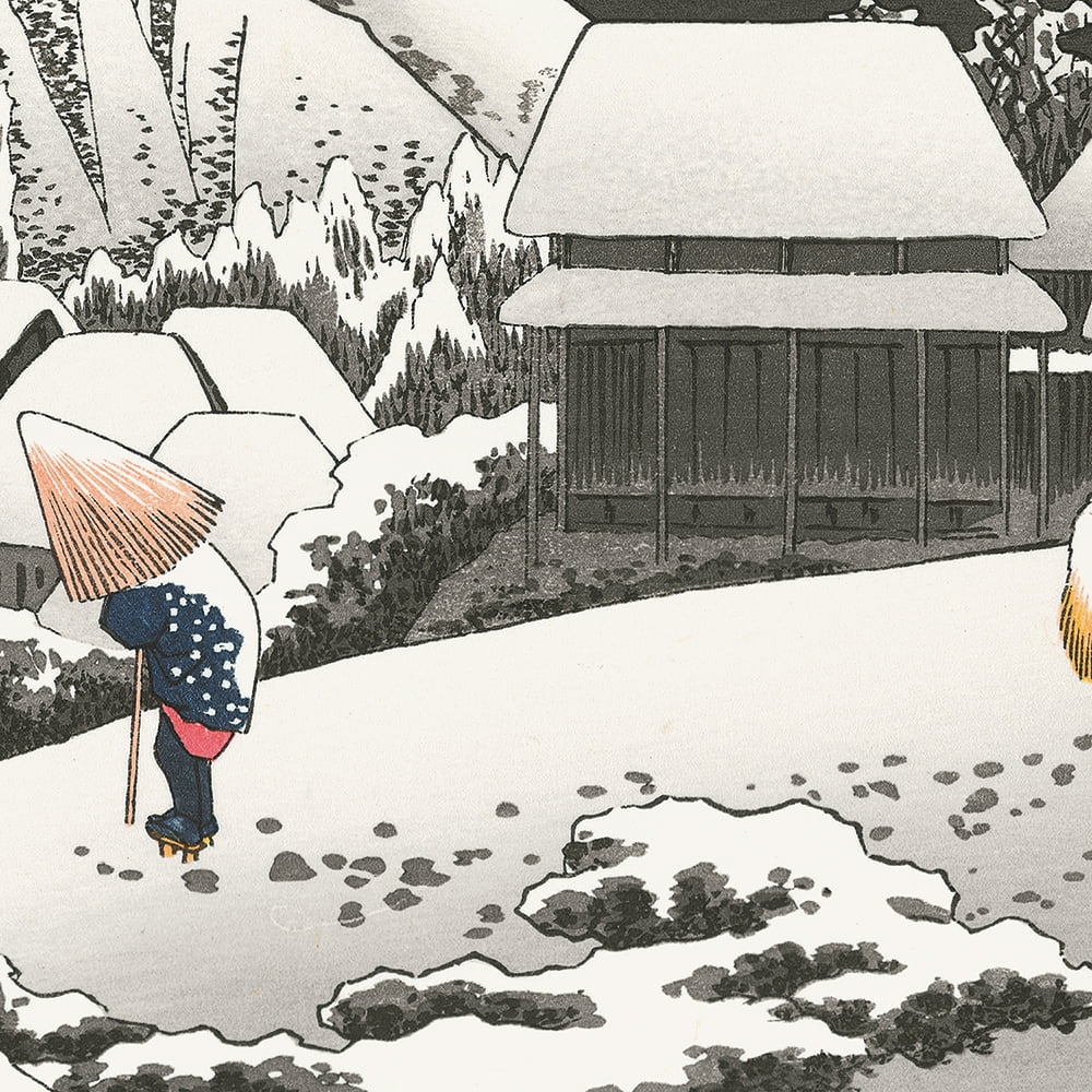 歌川広重「東海道五十三次 蒲原 夜之雪」浮世絵木版画｜浮世絵工房