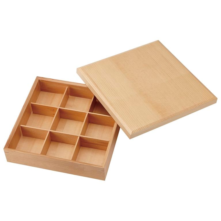 松花堂 九つ仕切り 箱(木製) - シーン別に選ぶ,和食器,松花堂 - 食器