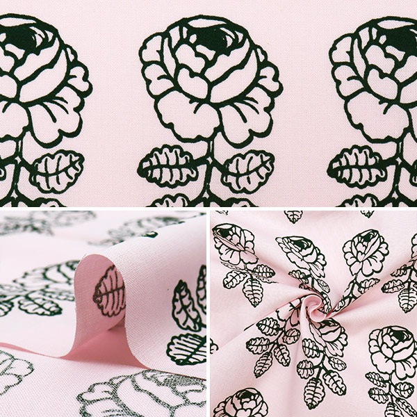 数量5から】 生地 『マリメッコ ヴィヒキルース ピンク×グリーン