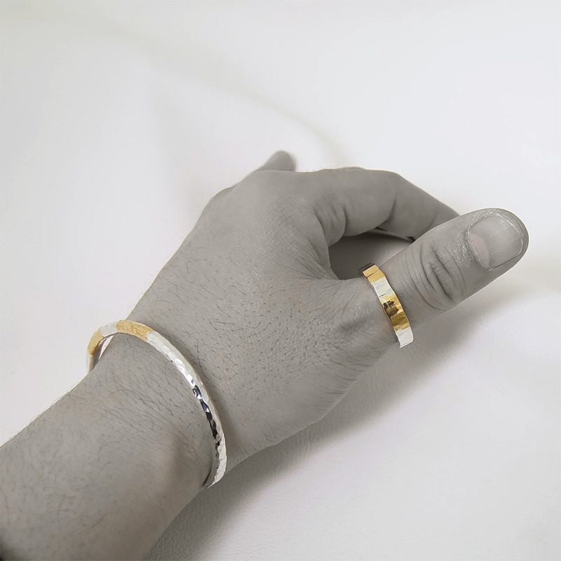 モト MOTO 月と太陽リング TSUKI TO TAIYO RING （999SILVER&K24 GOLD