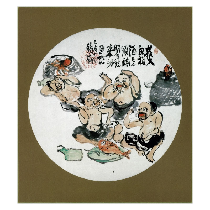色紙〈漁夫快酔図〉富岡鉄斎京都便利堂オンラインショップ
