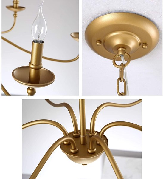 SEOL-LIGHT】クラシックシャンデリア6灯ゴールド/ブラック (Φ920