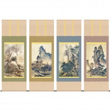 雪舟 四季山水図 額4点セット生誕600年記念 【ポイント5％還元中