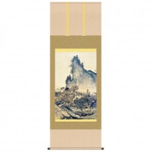 雪舟 四季山水図 春景 掛軸 作品 インテリア 壁掛け【ポイント5％還元