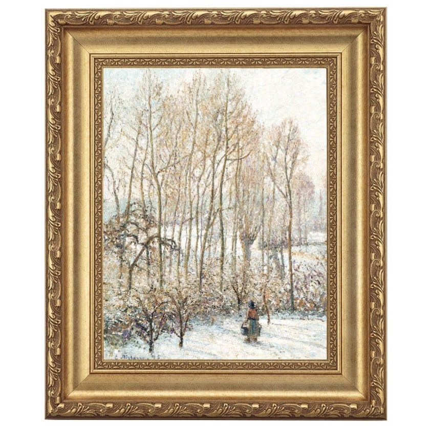 カミーユ・ピサロ 「雪に映える朝陽」 4号 立体複製名画 【5％ポイント