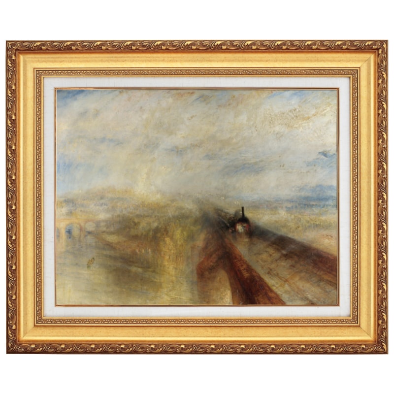 ターナー 雨、蒸気、スピード 10号 立体複製名画 絵画 額付き