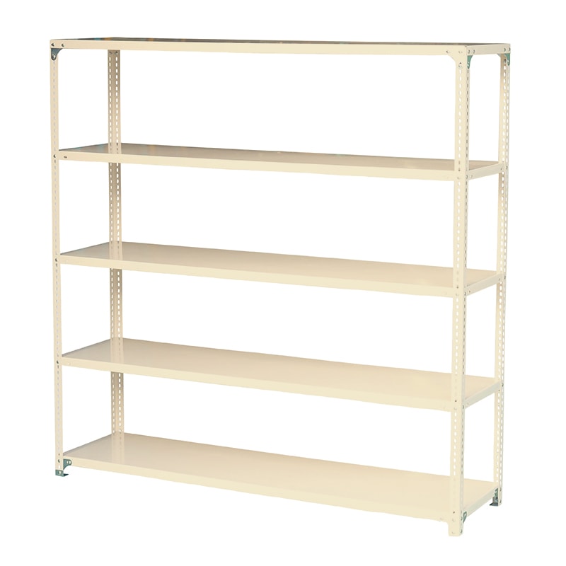 アイボリー スチール棚セット No.4 幅180 奥行45 高さ180cm 天地 5段