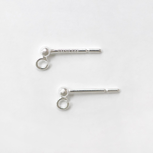 001318012MM SV925製ピアスポスト カン付 12.5mm玉2.0mm線径0.8mm 2