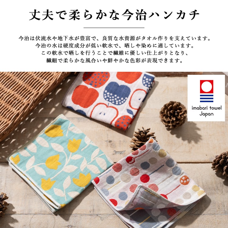 ハンカチ レディース ギフト 名入れ 今治タオル 3重ガーゼ 25cm