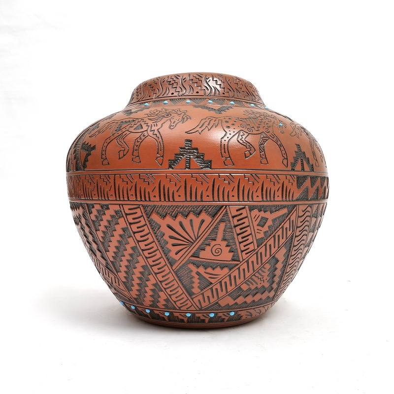 ナバホ族 by T.Tom and L. Sam Navajo 特大 壺｜マライカ公式通販