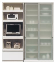 松田家具】レンジボード バニラ700 引出付き 幅70cm ホワイト