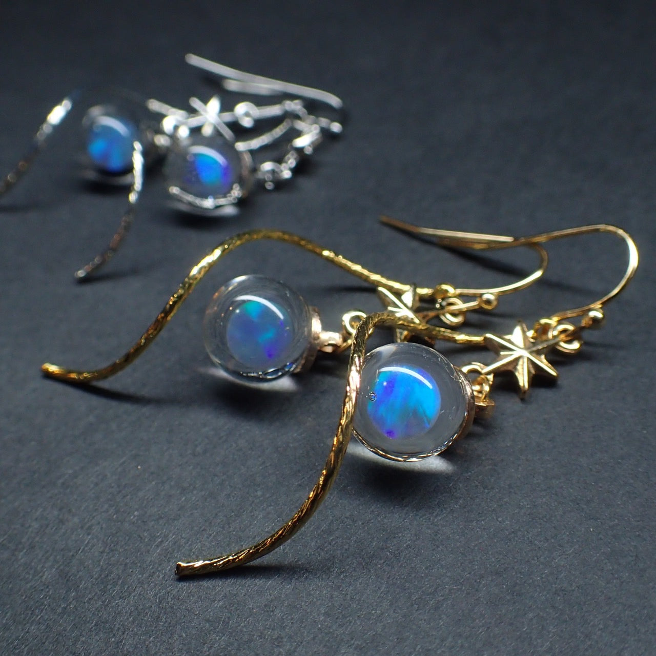 地球 -Star Blue- / オパールピアスorイヤリング / スパイラル ‐星