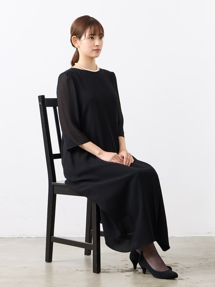 喪服・礼服】【夏用喪服】【マシンウォッシャブル】アシンメトリー