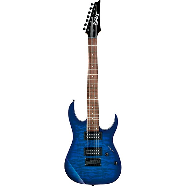 Ibanez GRG7221QA 7-String Electric Guitar Transparent Blue Burst