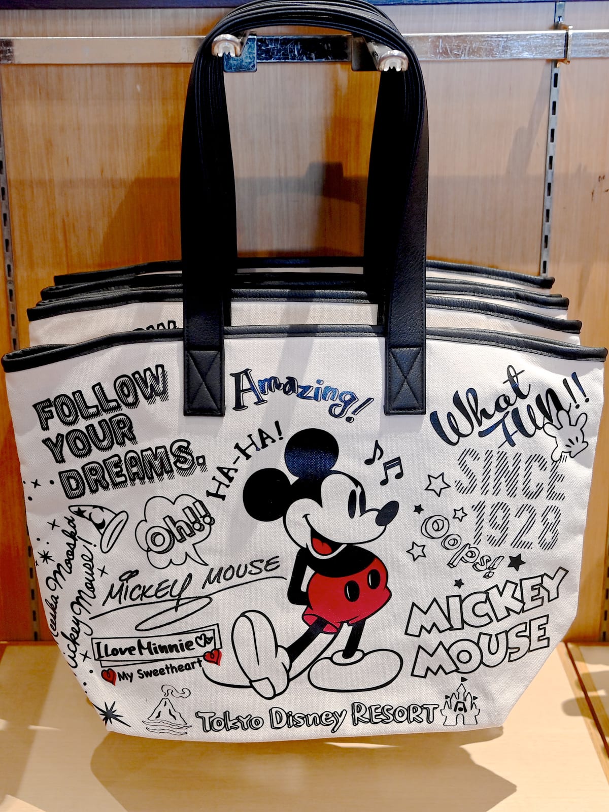 クラシックテイストのミッキー&ミニー！東京ディズニーランド トート