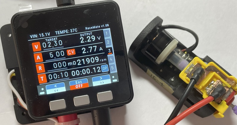 模擬電源とセレクターを使ったモーターチェック | Mini4WD RaceMate