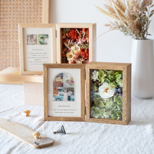 ピンク×ホワイトの横長スワッグ アクリルウェルカムボード | mille la