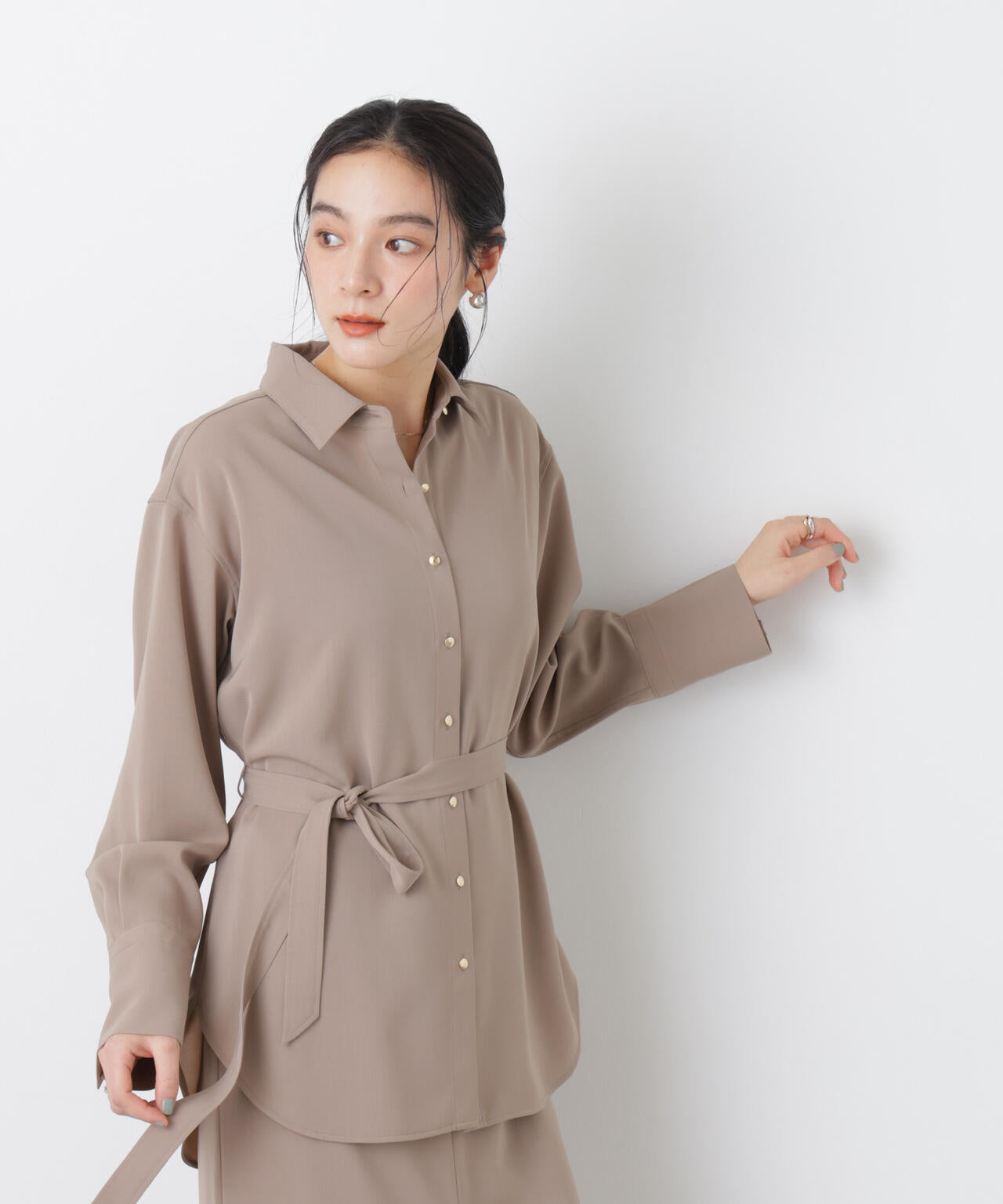 ハイツイストドライベルテッドロングシャツ(セットアップ可) | NANO