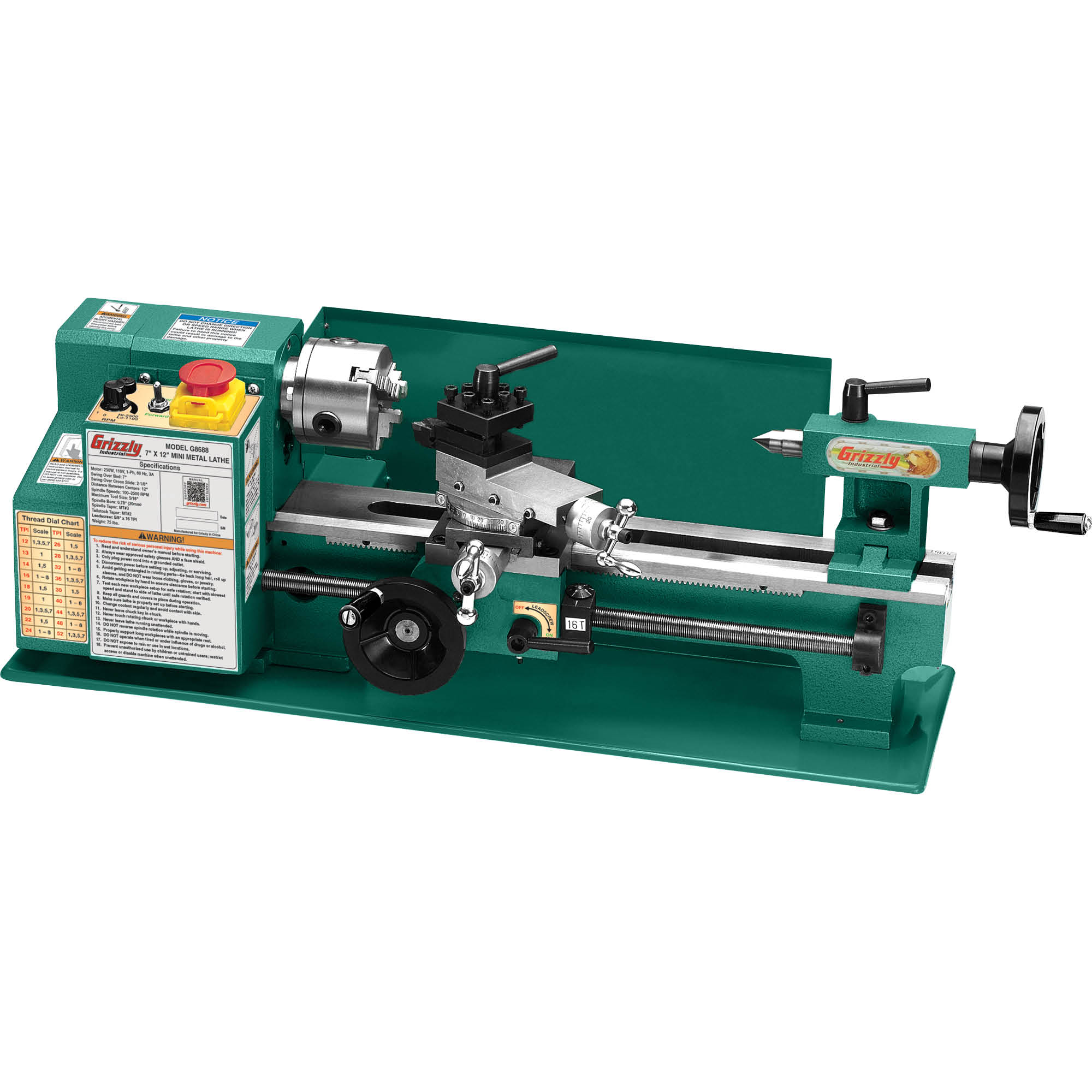 Grizzly 27.75-in x 12-in Variable Metal Lathe G8688 at Lowes.com