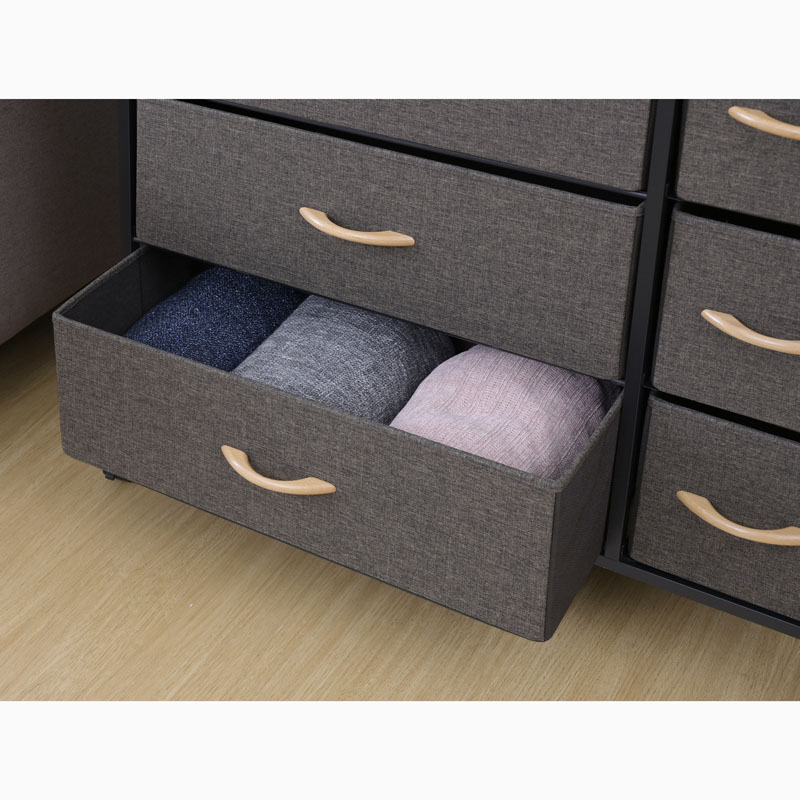 ファブリックチェストワイド 4段 ブラウン ｜ ミスターマックス