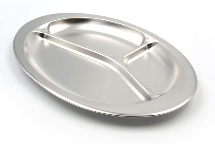 村の鍛冶屋 ステンレスランチプレート 3ツ割プレート【ブラスト加工