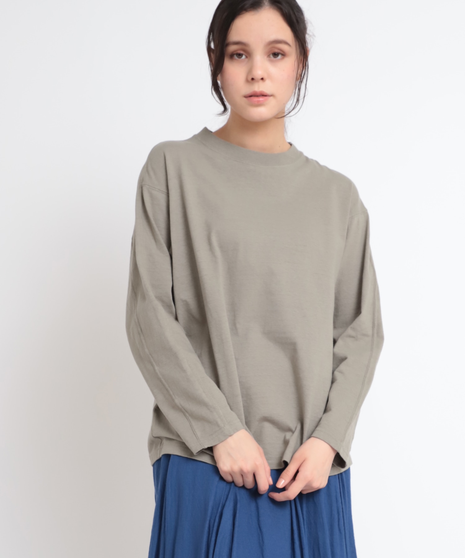 M1825 リサイクルコットンデザインロングスリーブTee(M スミクロ