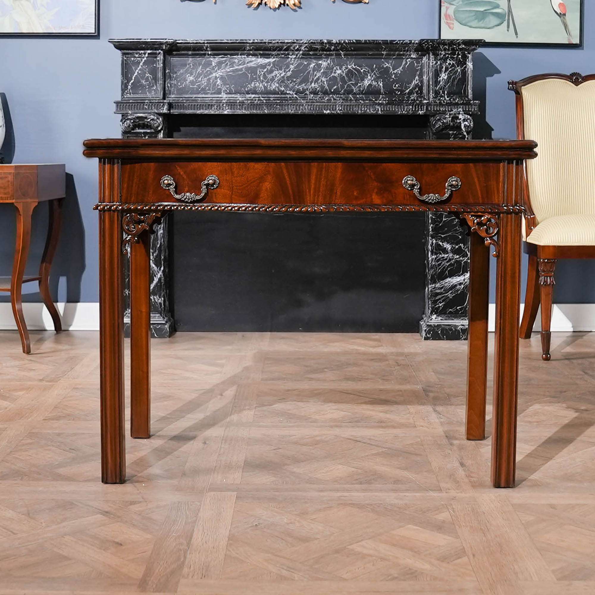 Mahogany Chippendale Game Table, Niagara Furniture, free shipping