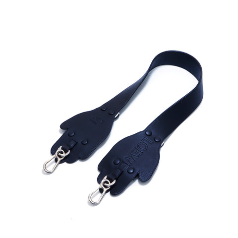 ロエベ LOEWE 手モチーフ ショルダーストラップ レザー ブラック