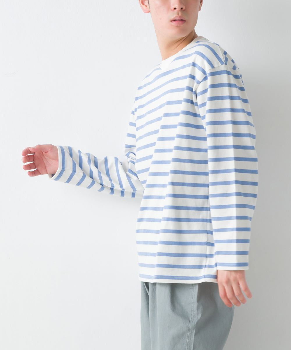 OMNES PURPLE LABEL】メンズ 10番単ボーダー長袖Tシャツ【6124-5481】