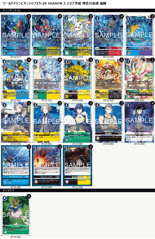 デジモンカードゲーム ワールドチャンピオンシップ SEASON 2 エリア
