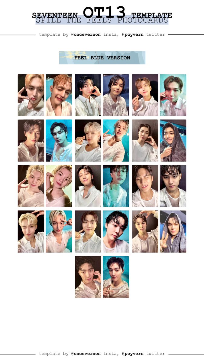 seventeen 12th mini album spill the feels ot13 photocard template
