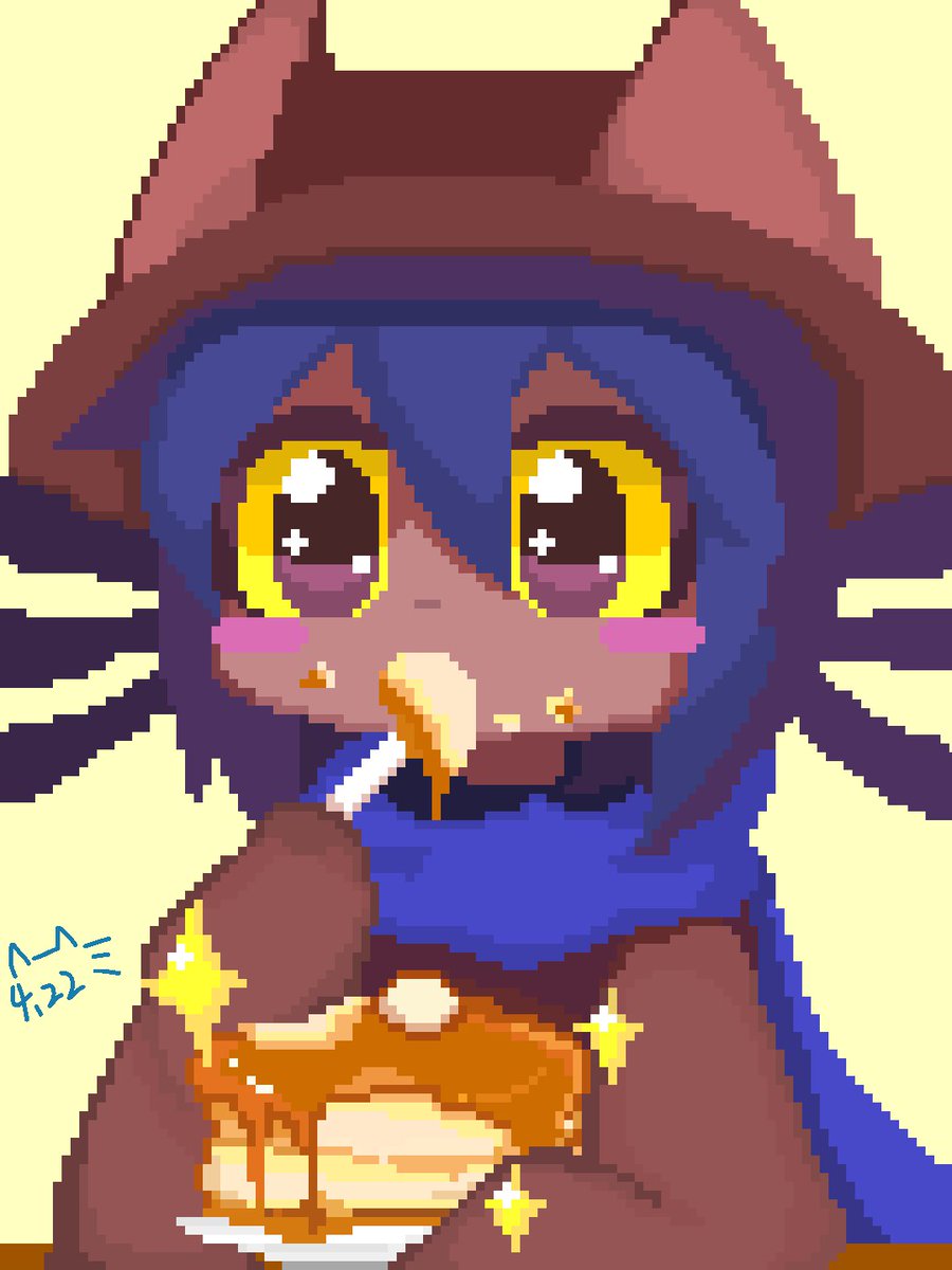 OneshotGame #oneshot #pixel_art Niko is eating a pancake🥞🥞🥞