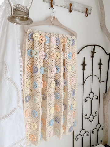 立体花のモチーフ編みブランケット完成です* : Natural style*