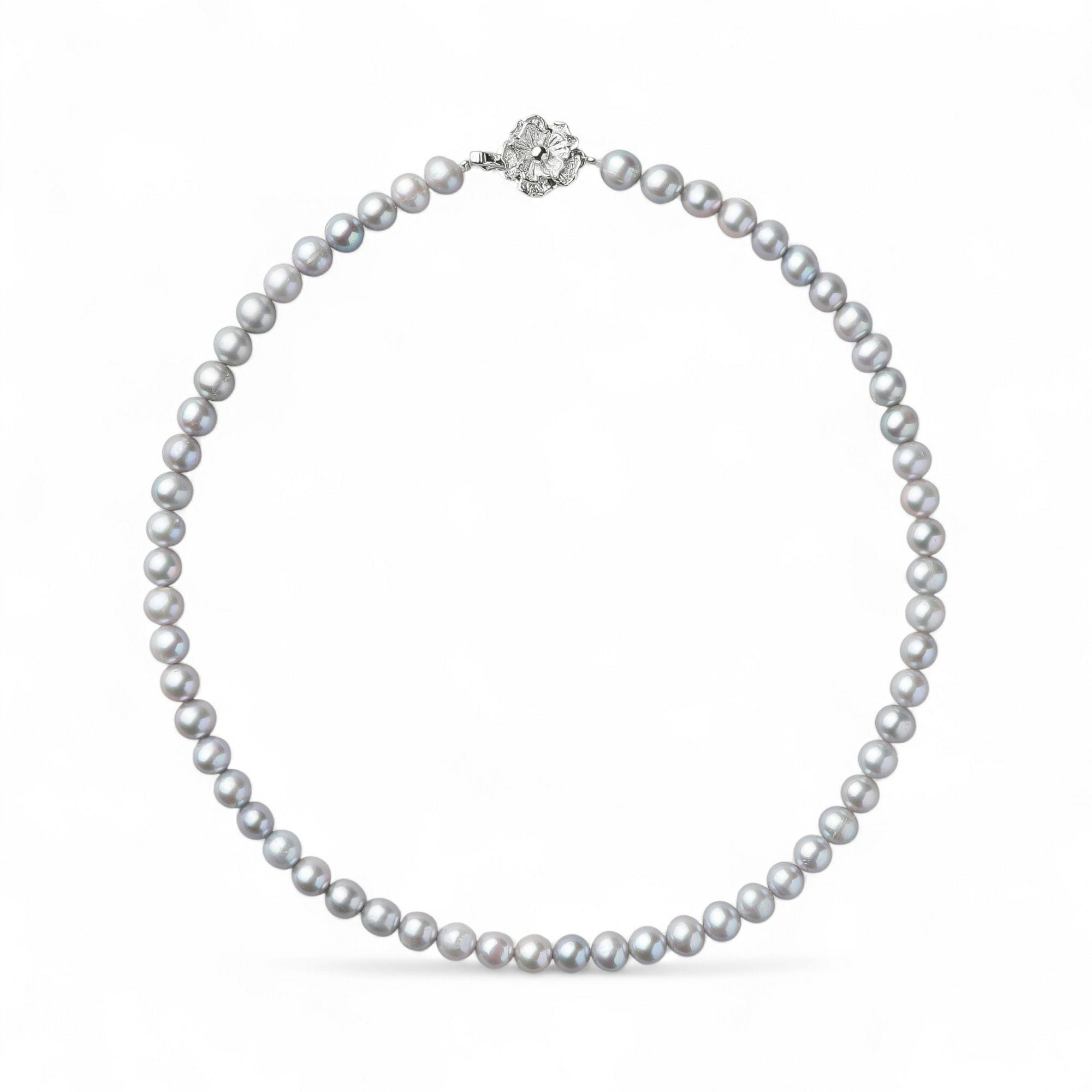 WEB限定】淡水真珠 ネックレス7.0-7.5mm グレー | 淡水真珠ネックレス