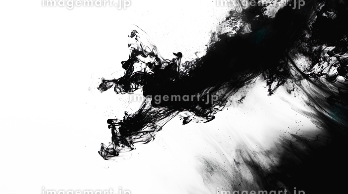 荒々しい筆致の抽象的な水墨画の背景「AI生成画像」のイラスト素材