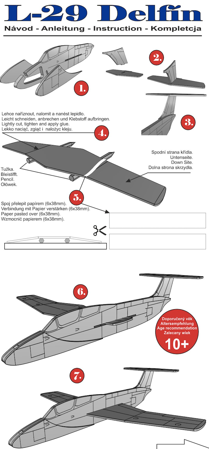 L29 DELFIN - free flying balsa airplane