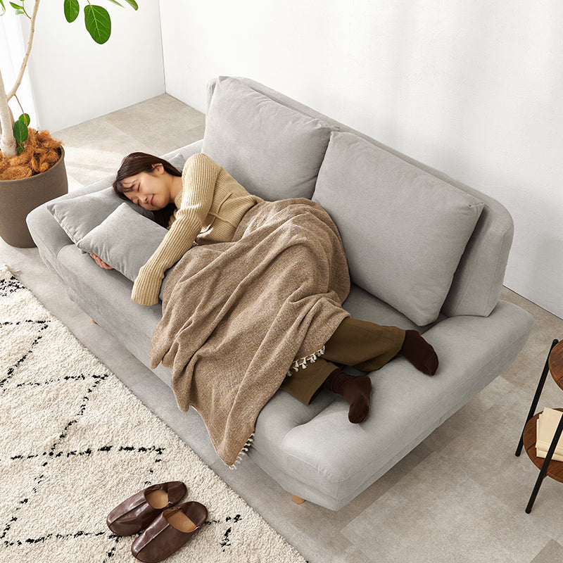 ごろ寝ソファ 2人掛け アームレス クッション付き 脚取り外し可能