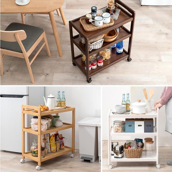 天然木キッチンワゴン キャスター付き [幅59] | おしゃれな家具